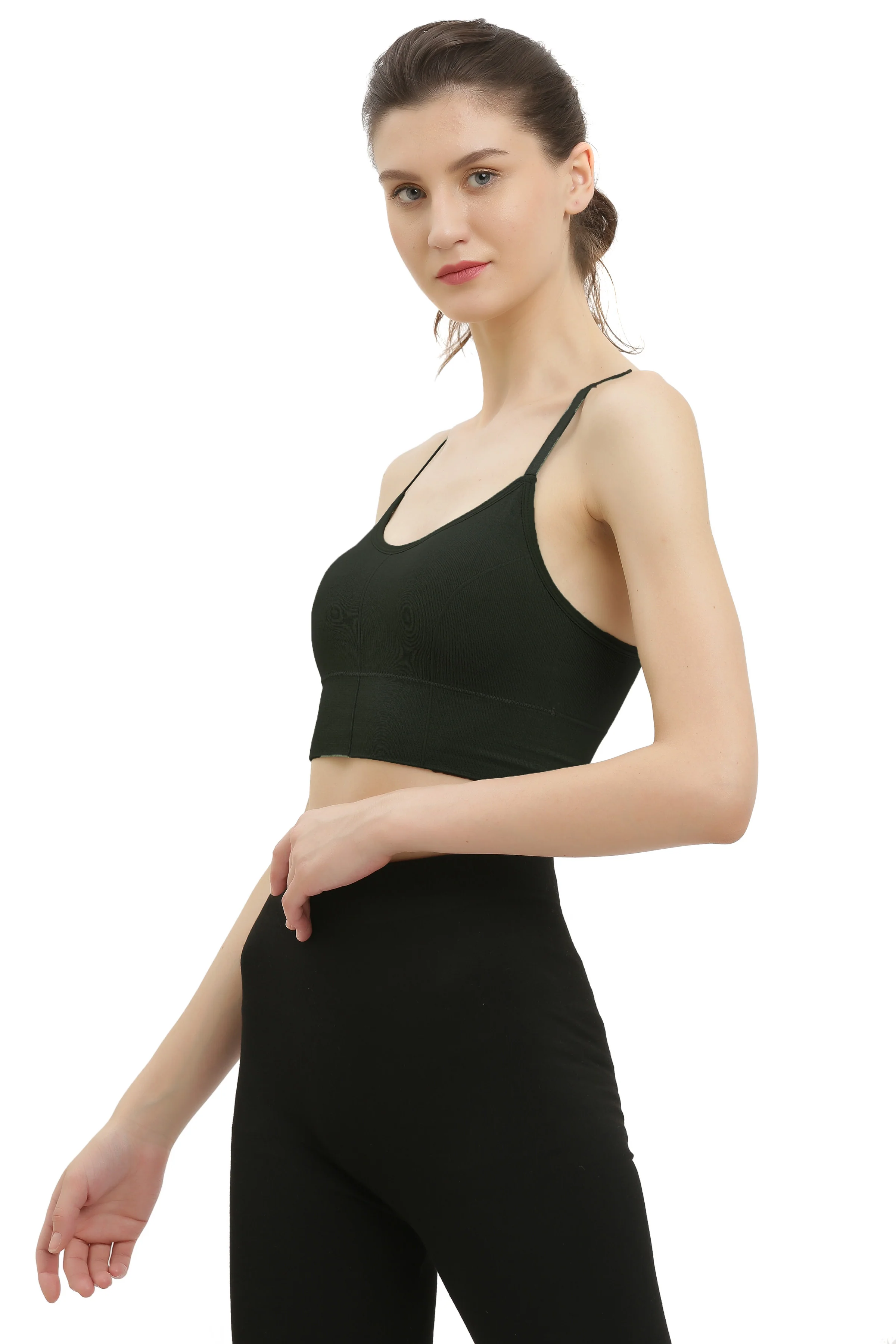 Black Seamless Padded Sports Bra - Image 4