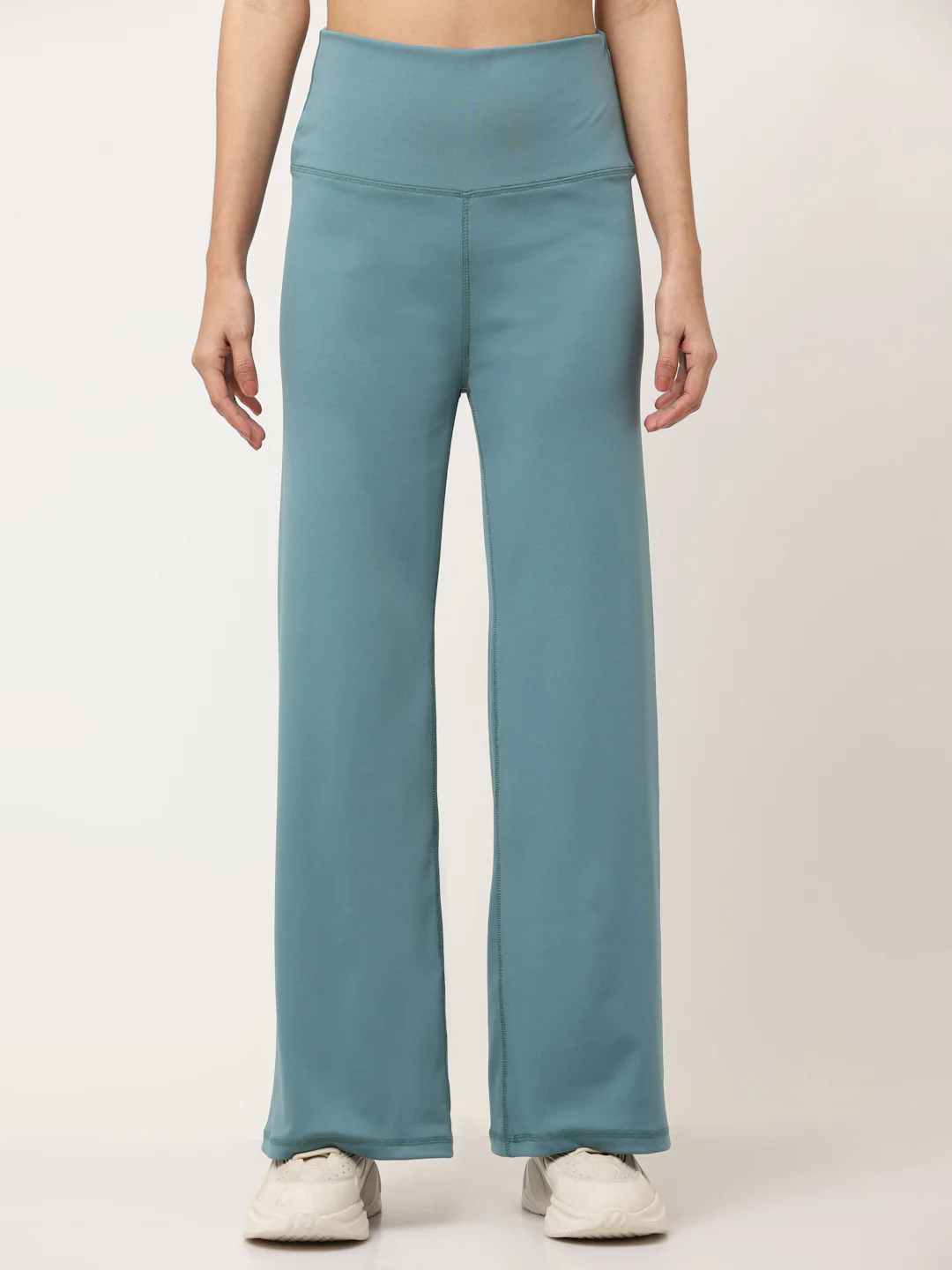 Blue Flared High Rise Full Length Yoga Pants - Image 5