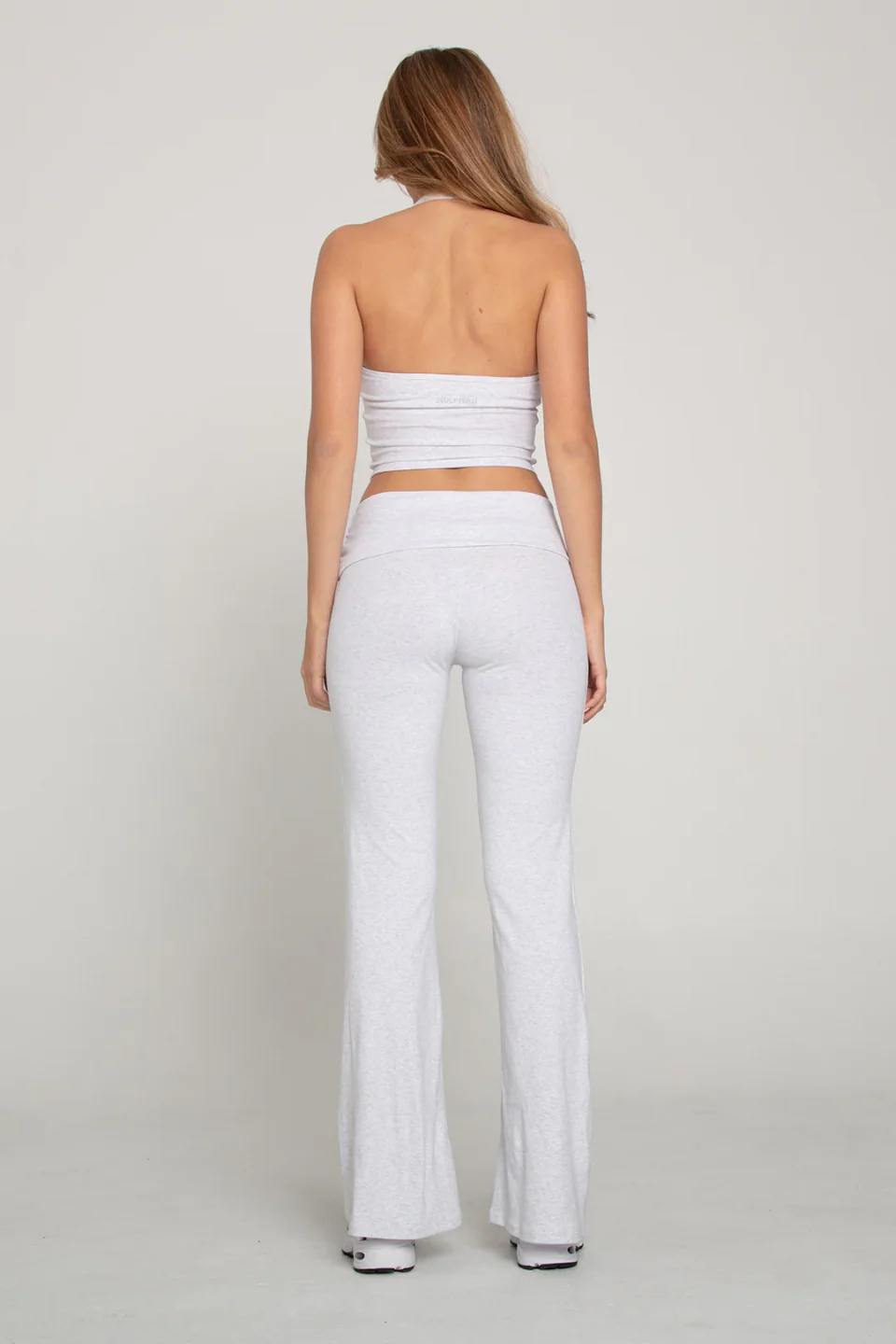 Melange Halter Neck Top And Flare Pants - Image 4