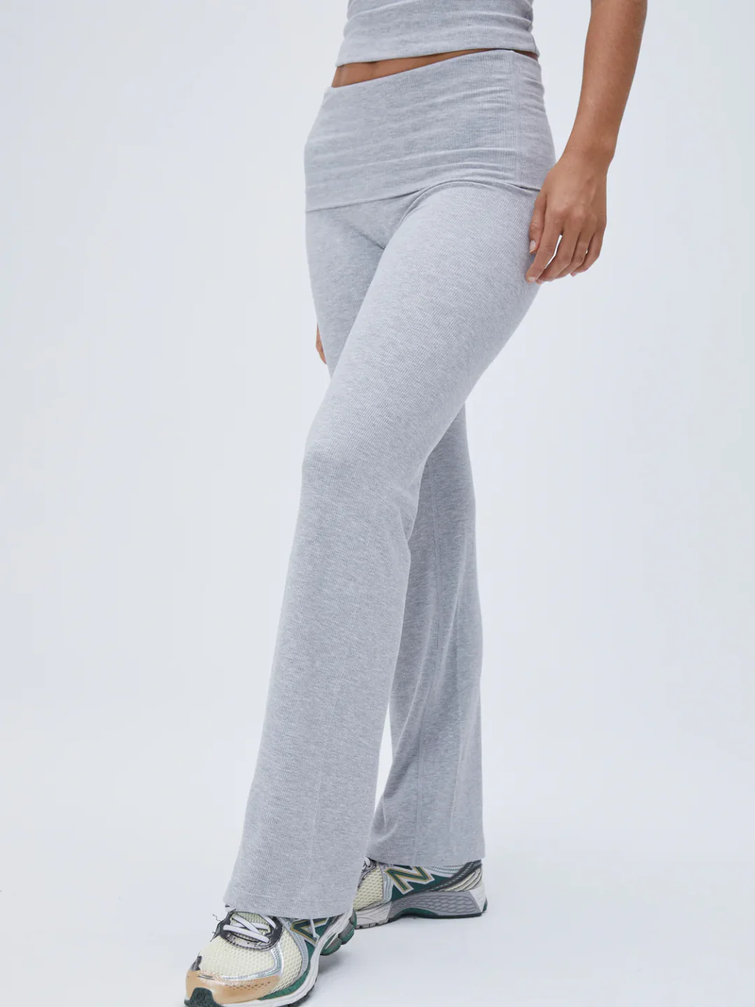 Melange Fold Over Pants