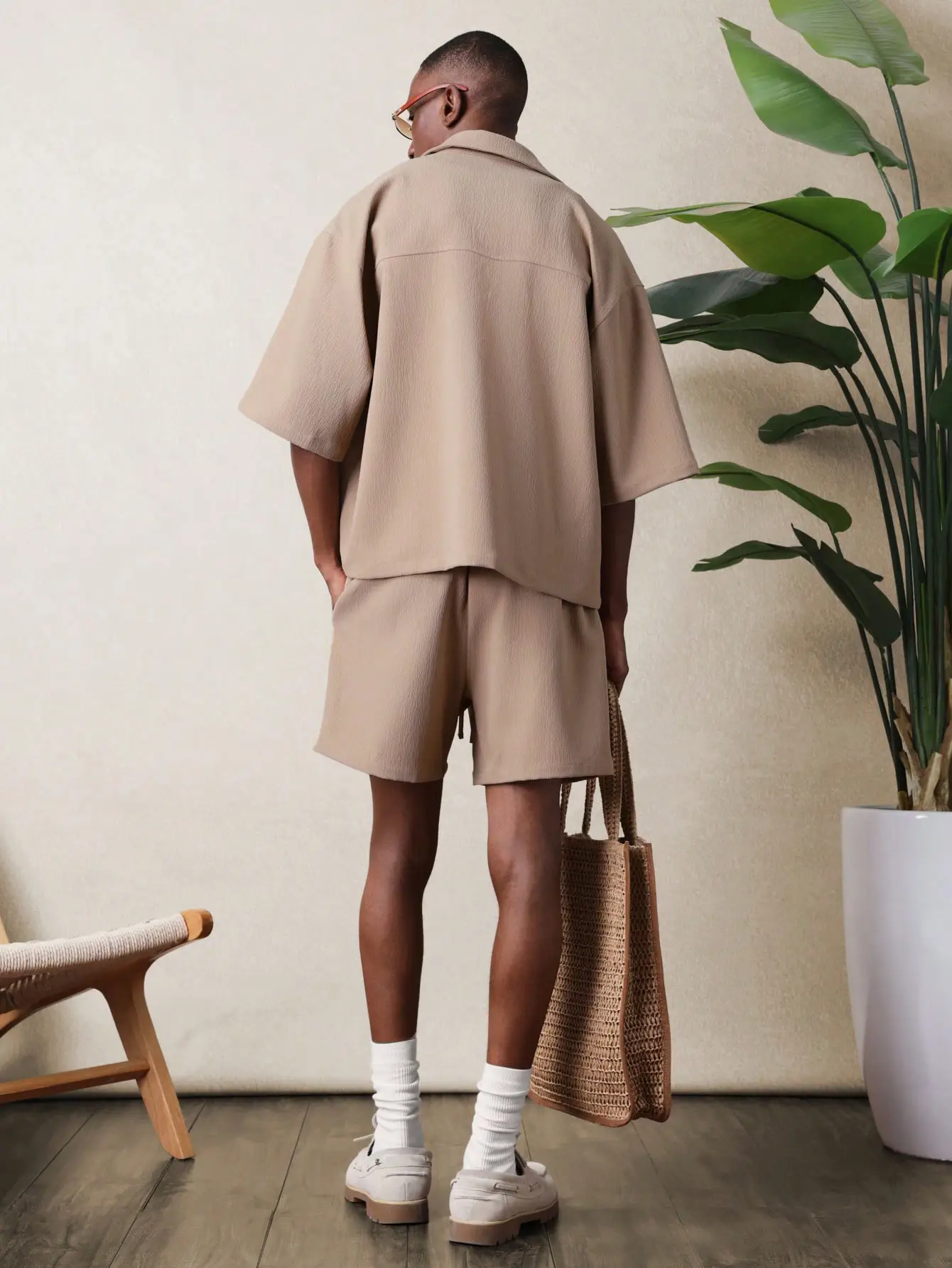 Yate Textured Button Down Shirt And Shorts Set (Pre-Launch) - Image 2